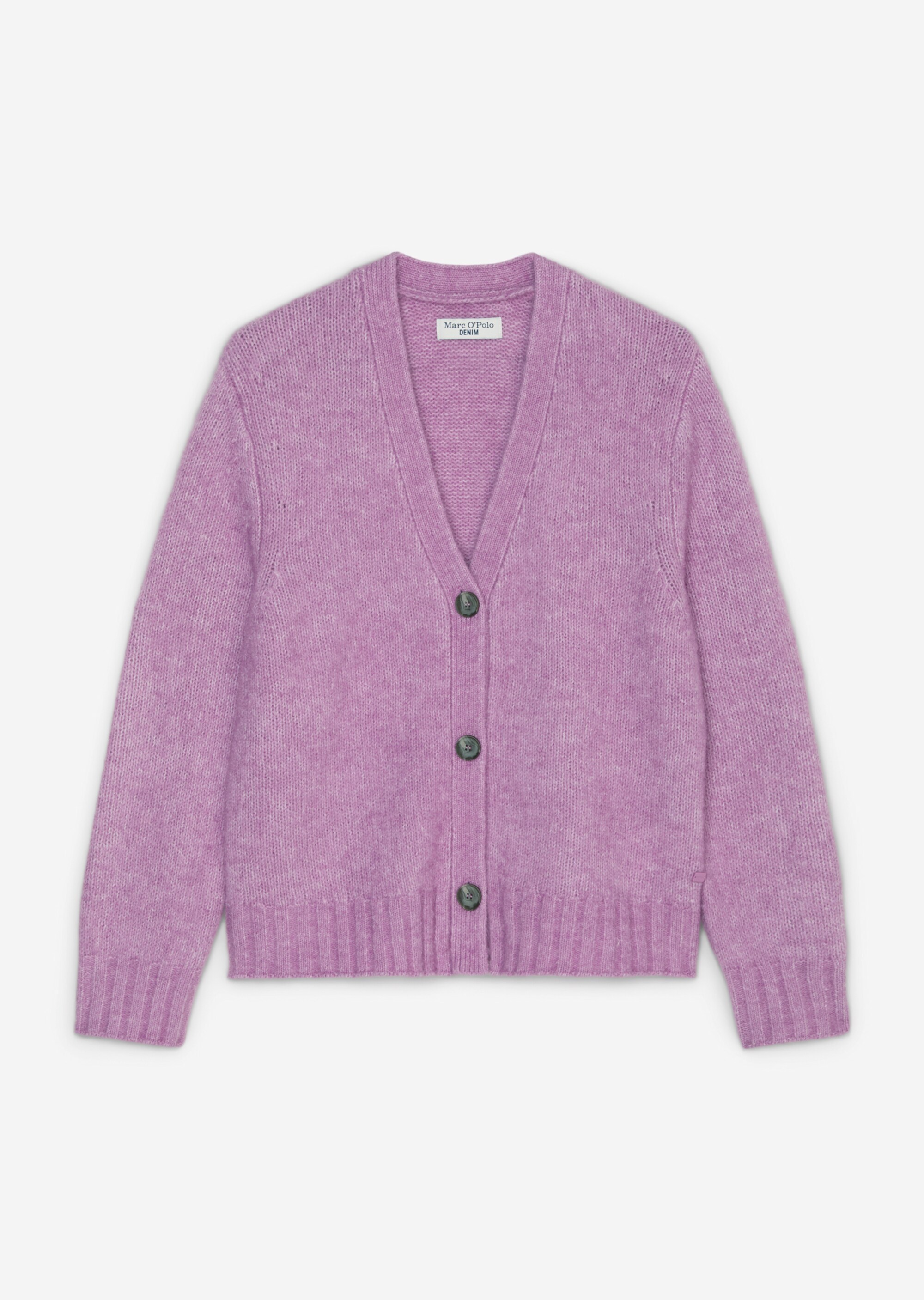 V-Neck-Cardigan relaxedaus kuscheligem Schurwolle-Mohair-Mix