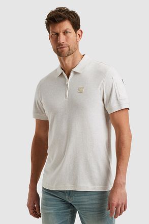 PME Legend Half-Zip Poloshirt Interlock Ecru PPSS2503857-7013 kopen
