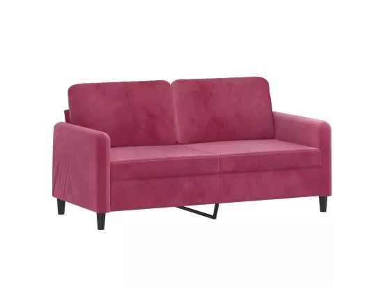 Canapé à 2 places Rouge bordeaux 140 cm Velours