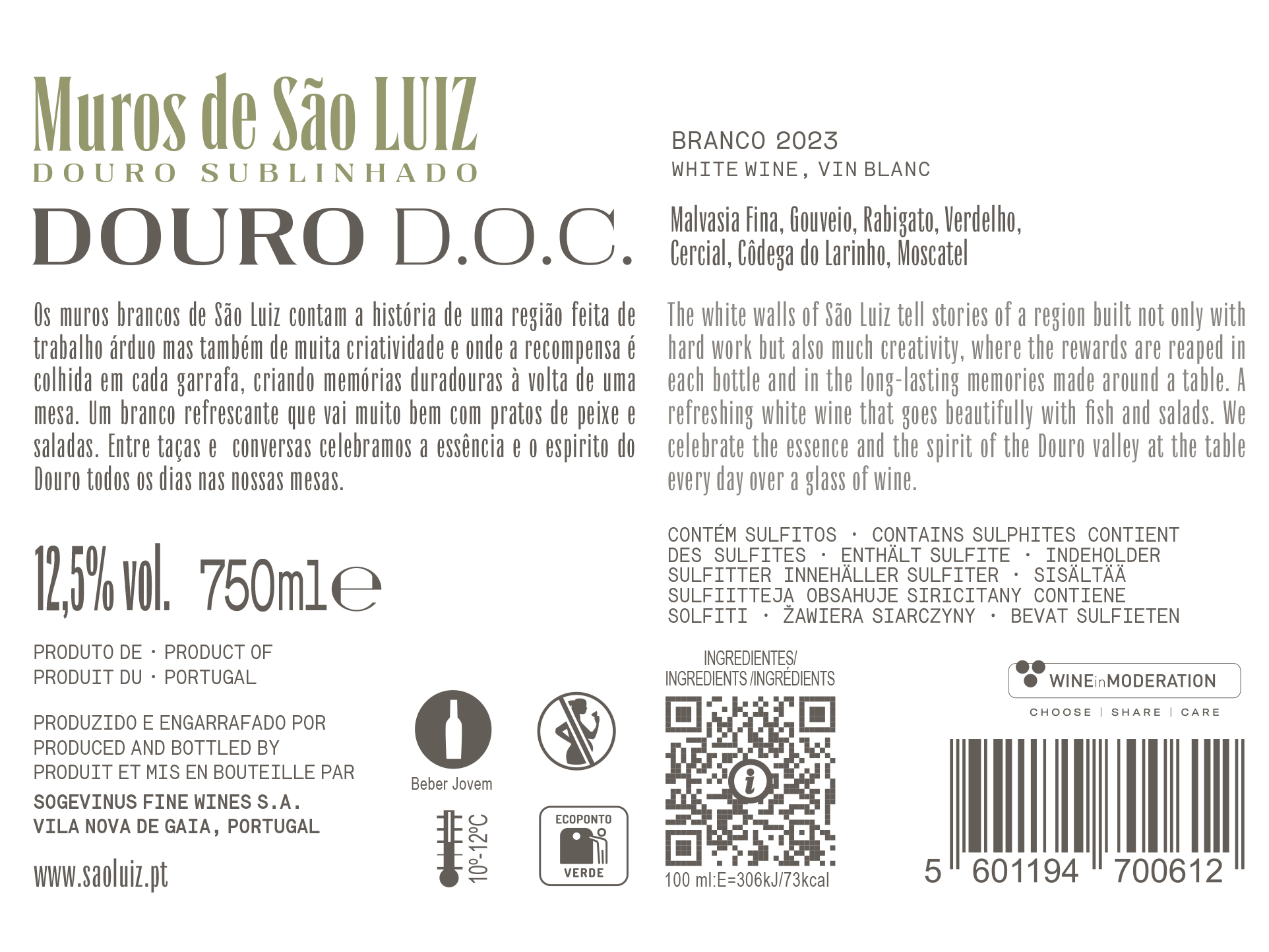 VINHO BRANCO KOPKE MUROS SÃO LUIZ DOURO 0.75L