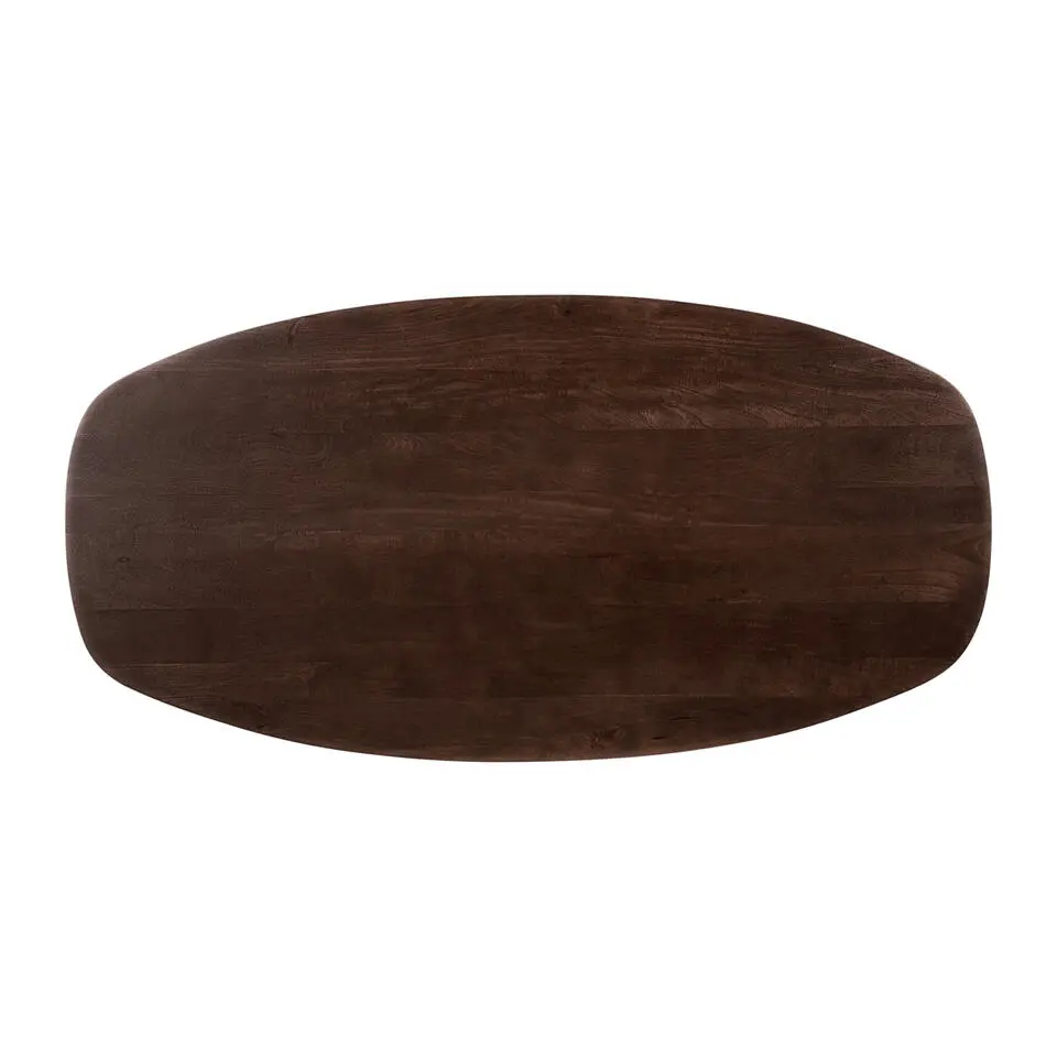 QUVIO Eettafel Sofia - Deens ovaal - 180x90 cm - FSC - Walnoot bruin