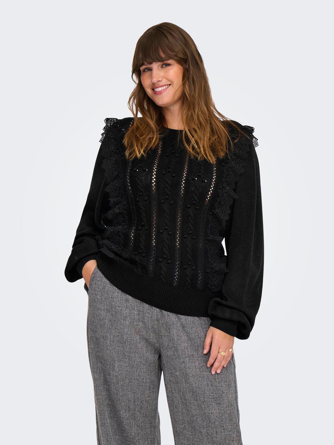 CARLINDY Strickpullover Black