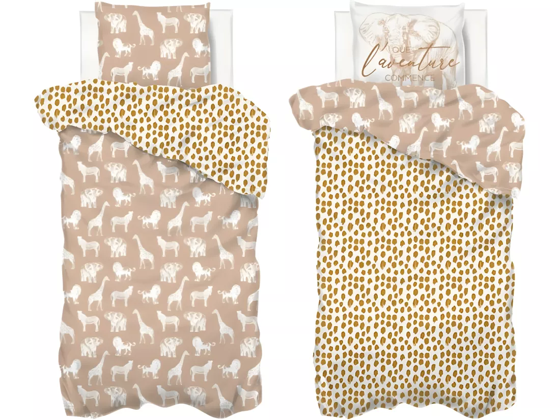 Parure de lit Savane 140 x 200 cm Housse de couette en Coton avec sa taie