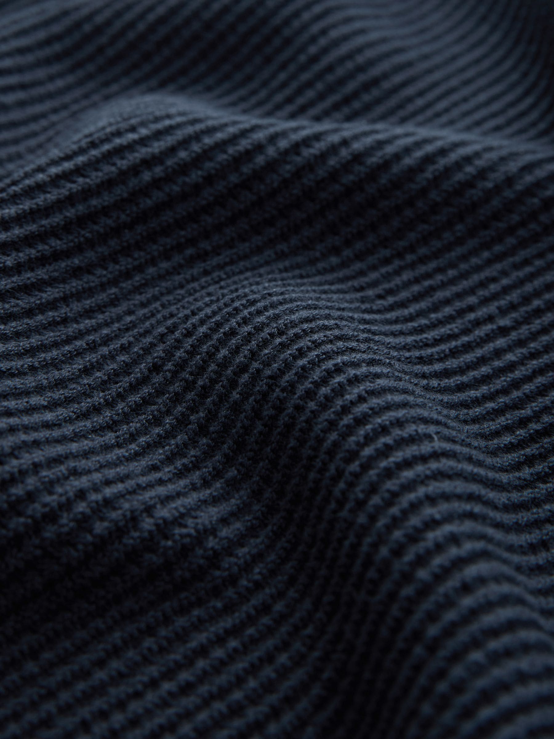 Donkerblauw - Regular Fit getextureerde schijn-Oxford overhemdtrui