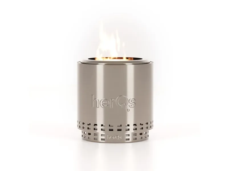 herQs Smokeless FirePit Cozy - Smokeless Outdoor Fireplace 90% Less Smoke Quick and Easy Installation Perfect for 6-8 People