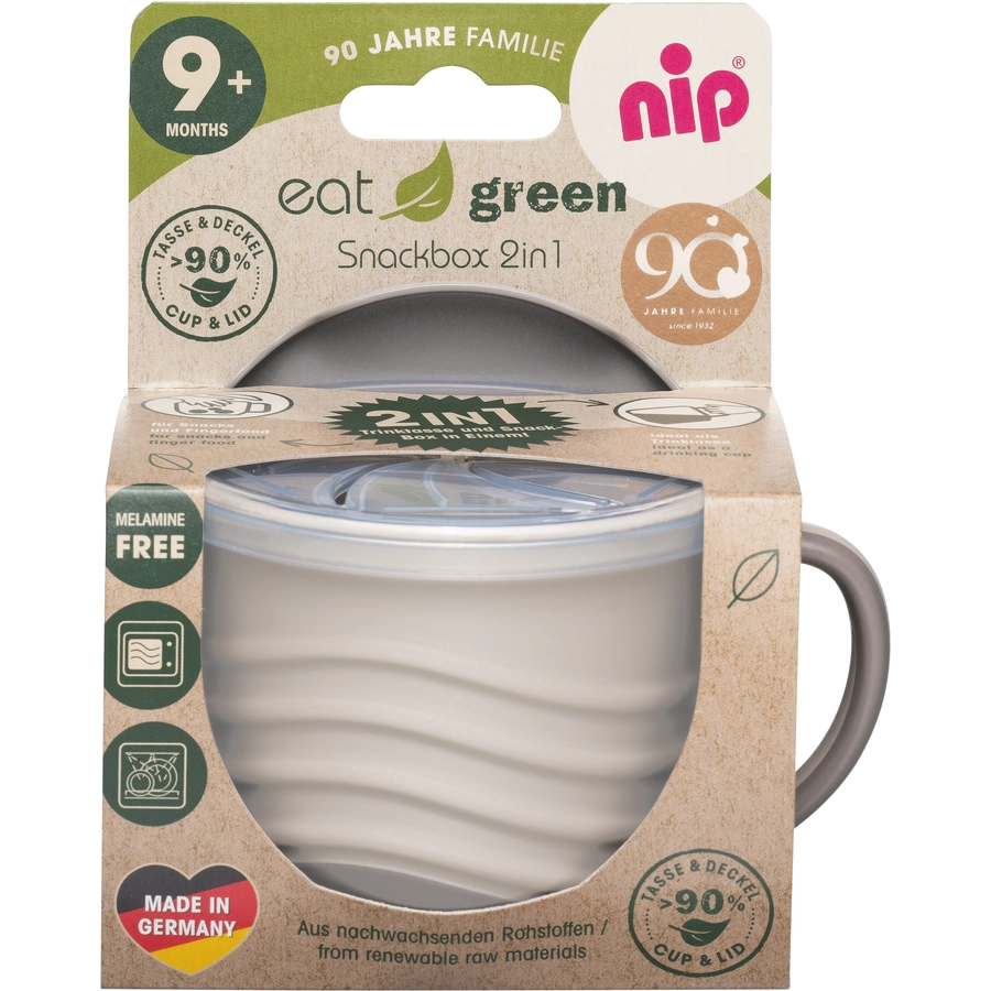 nip Snackbox 2in1 eat green, grau