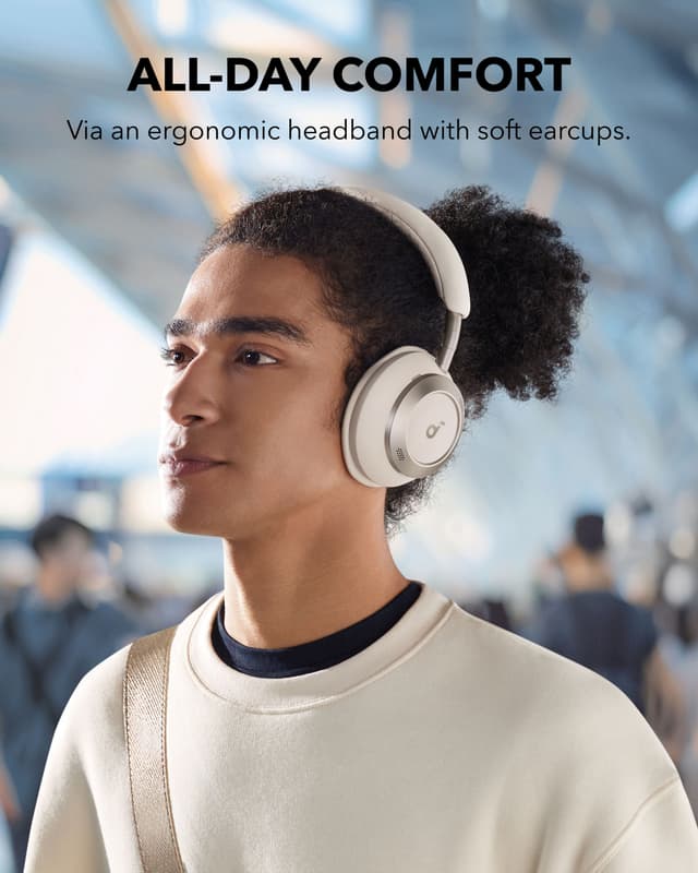 Soundcore Space One Pro trådløse around-ear høretelefoner (hvid)