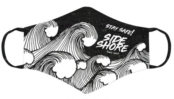 Side Shore Masque Barrière Tissu - Wave Black