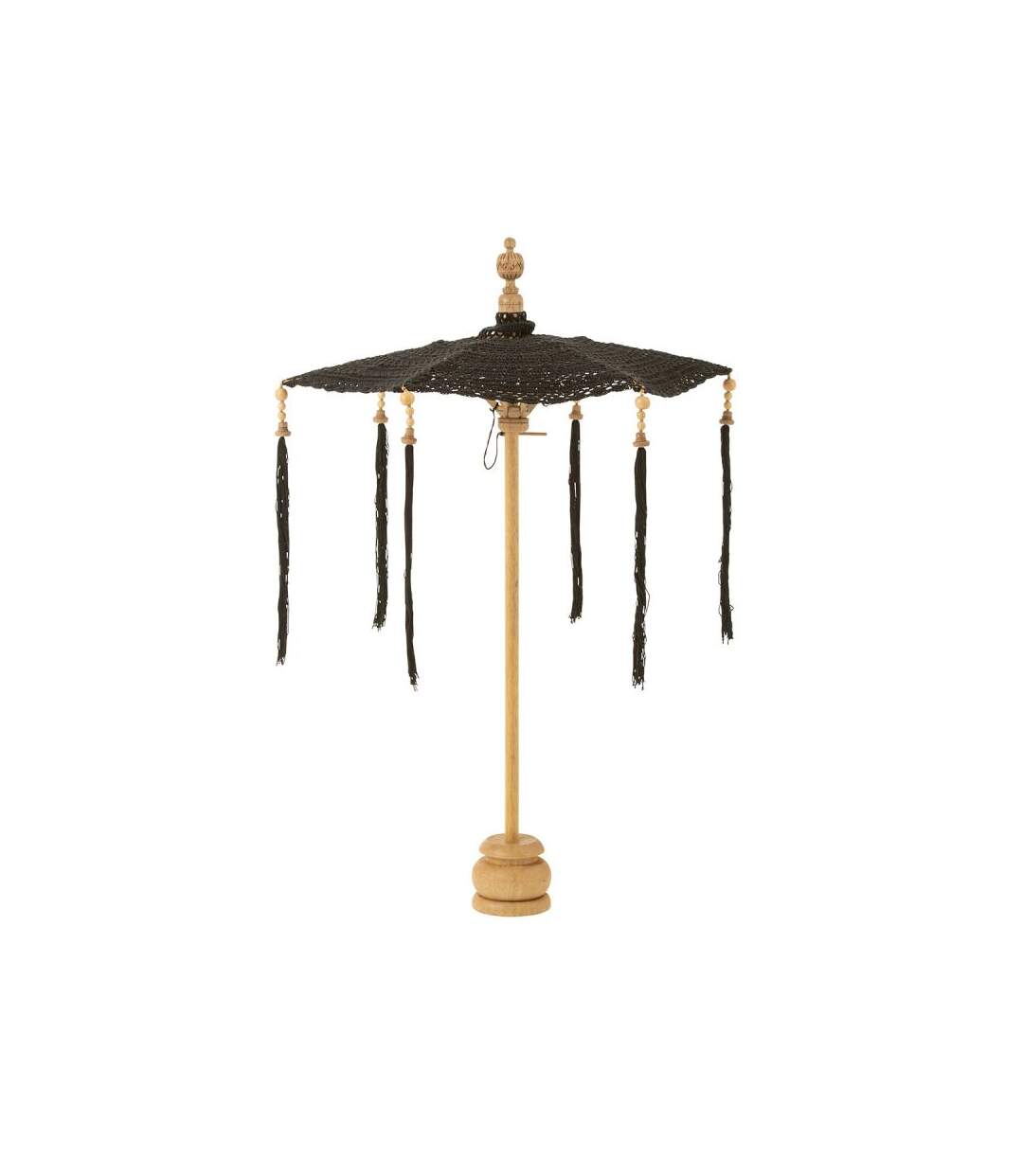 Paris Prix - Ombrelle Pompons clark 94cm Noir