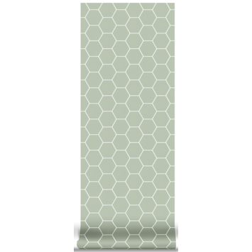 Vliesbehang Honingraat groen 101811