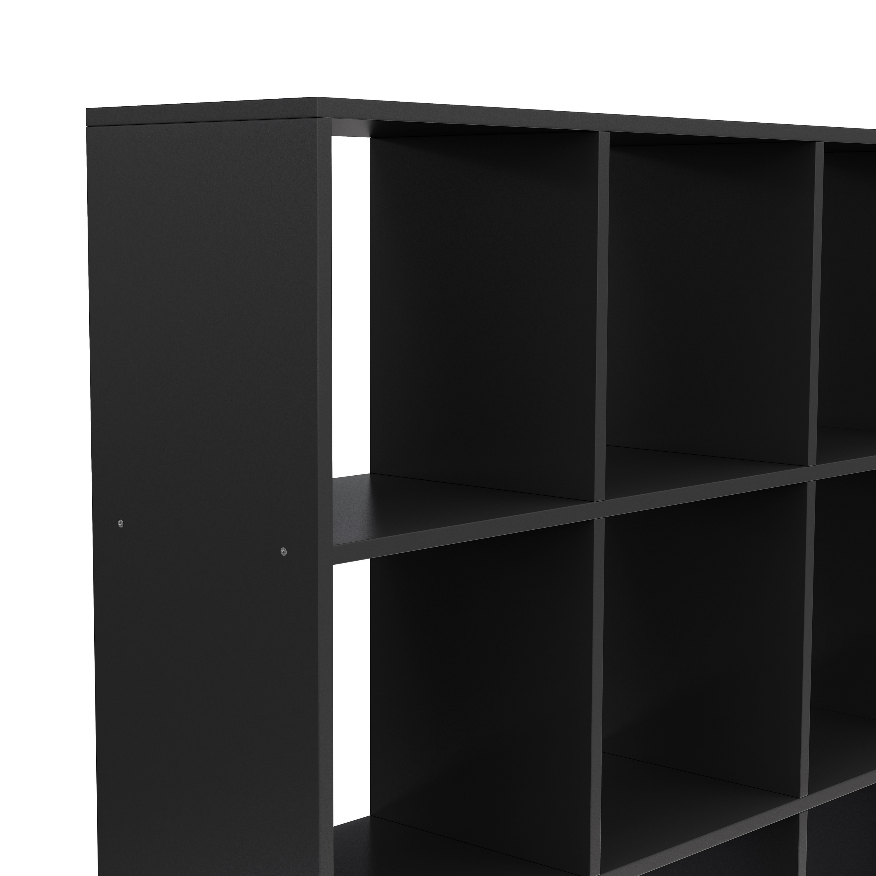 Bücherregal Raumteiler NIMA 16 Fächer 142 x 142 cm schwarz