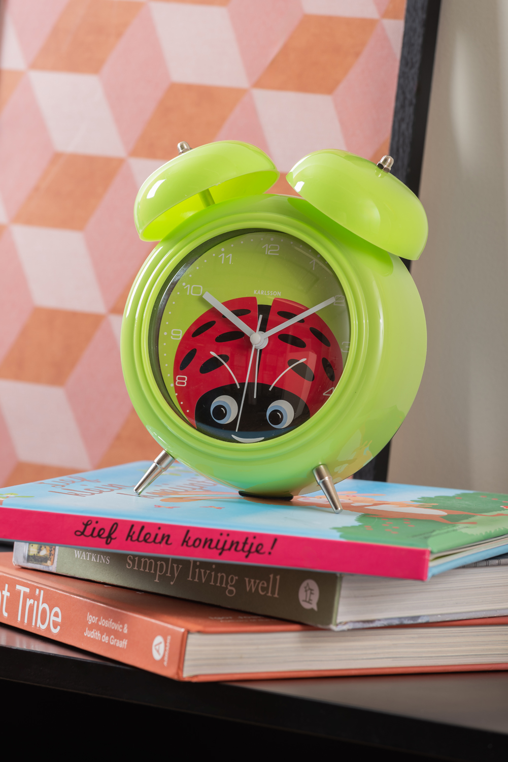 Alarm clock Peekaboo Ladybug green