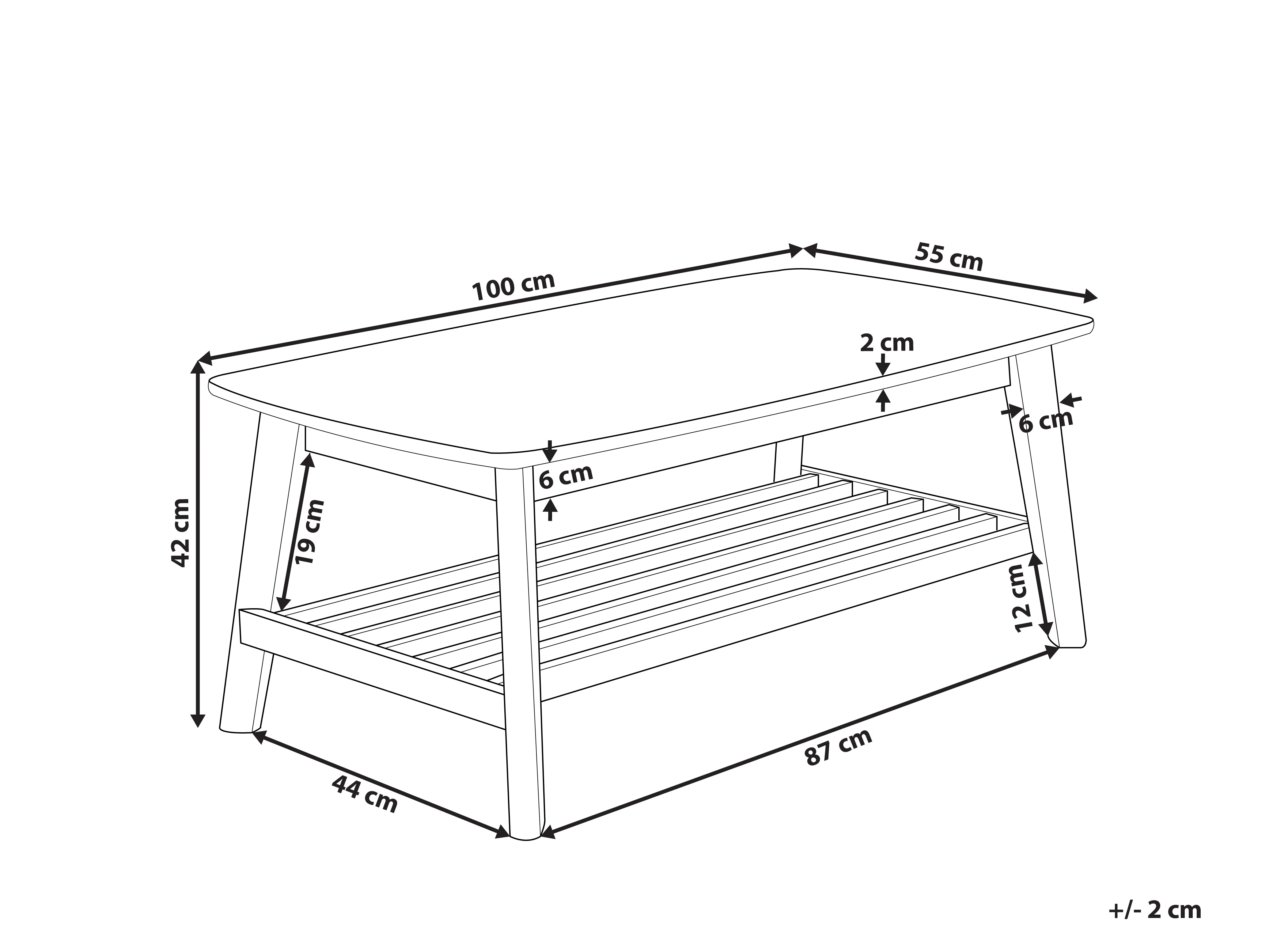 Salontafel TULARE Lichtbruin