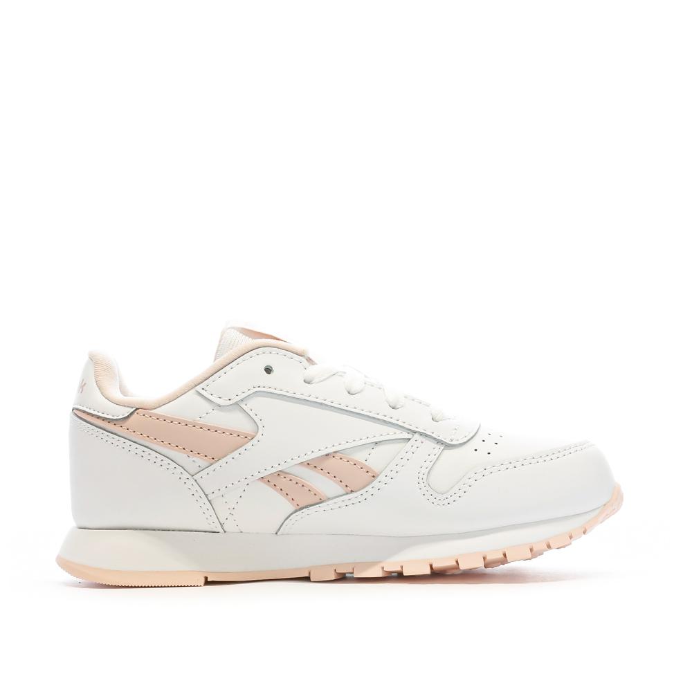 Reebok Baskets Blanche/Rose Fille Reebok Classic Leather