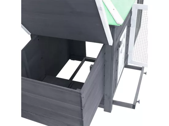 Poulailler avec nichoir Gris 190x72x102 cm Bois de sapin massif