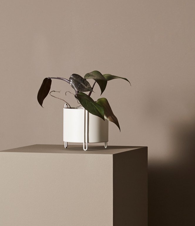 Woud Pidestall plantenbak small taupe