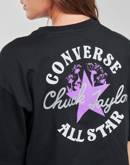 Converse - CHUCK INSPIRED HYBRID FLOWER OVERSIZED CROPPED TEE - Noir
