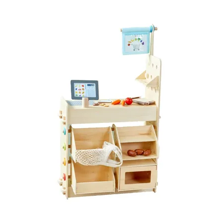 HABA Creative Play 3 in 1 – Spielküche, Kaufladen & Werkstatt für Kinder