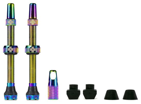 Kit de valve MUC OFF Tubeless V2 (paire) 60mm Iridescent