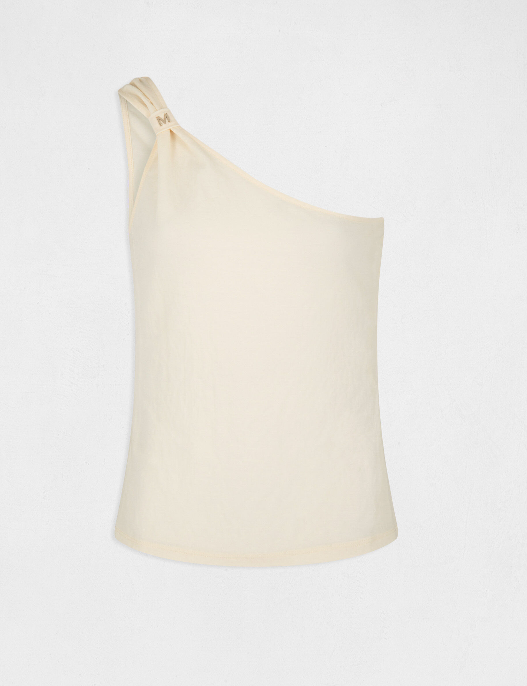 T-shirt à manches asymétriques ecru moyen femme - ecru_moyen