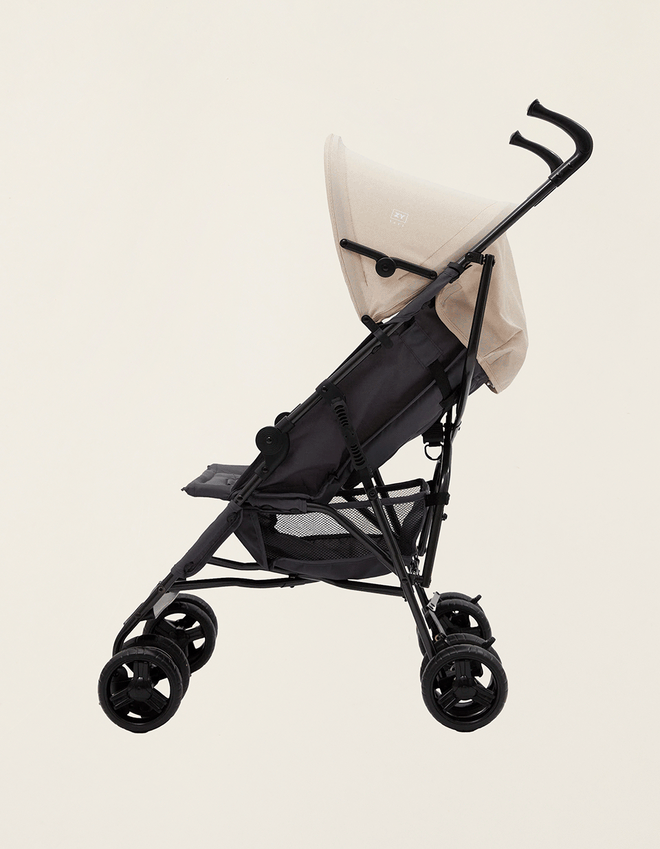 Carrinho Bengala ZY Safe Road Plus, Cinza/Bege