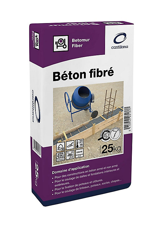Béton fibré Cantillana 25 kg poudre grise