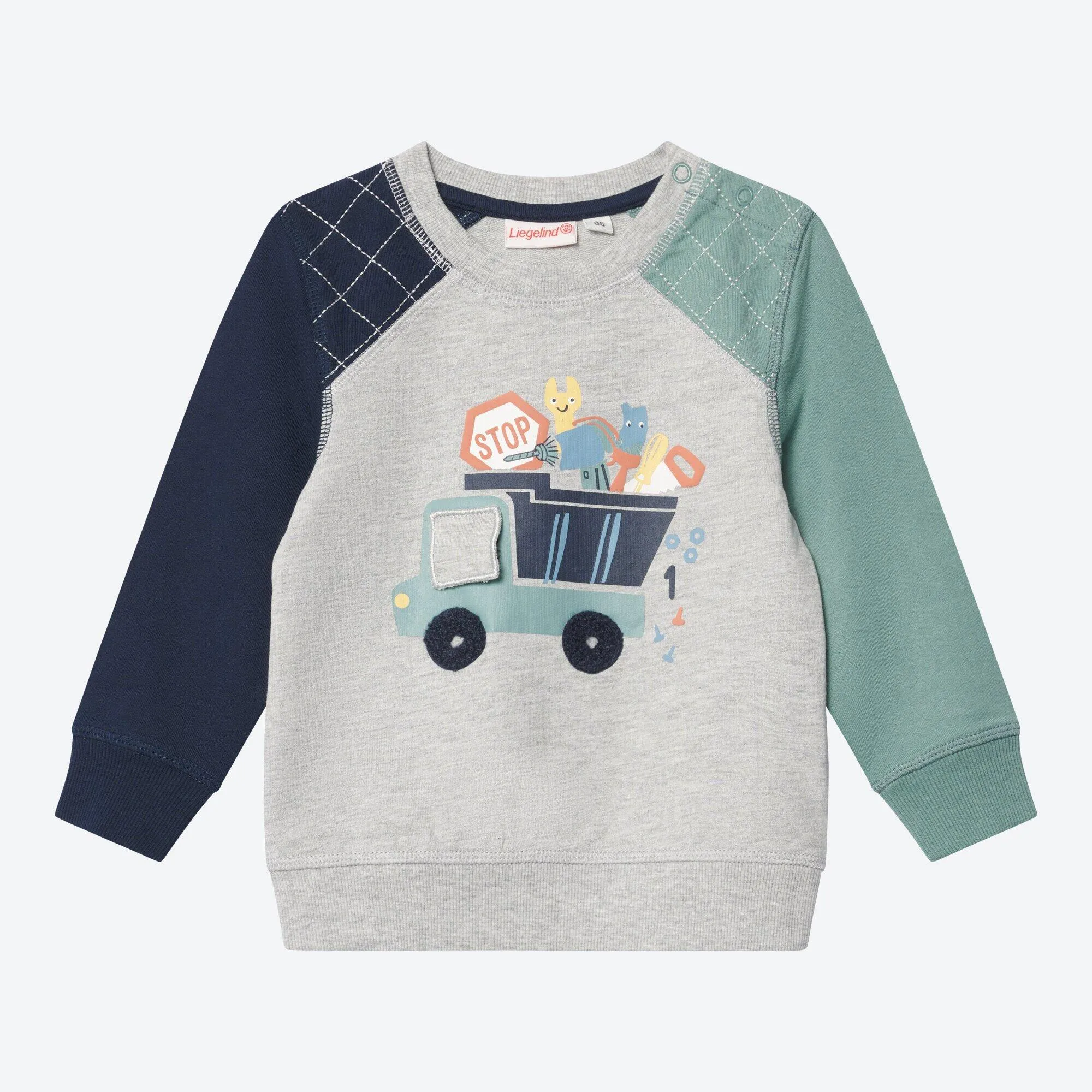 Baby-Jungen-Sweatshirt mit LKW-Druck und Fenster-Applikation