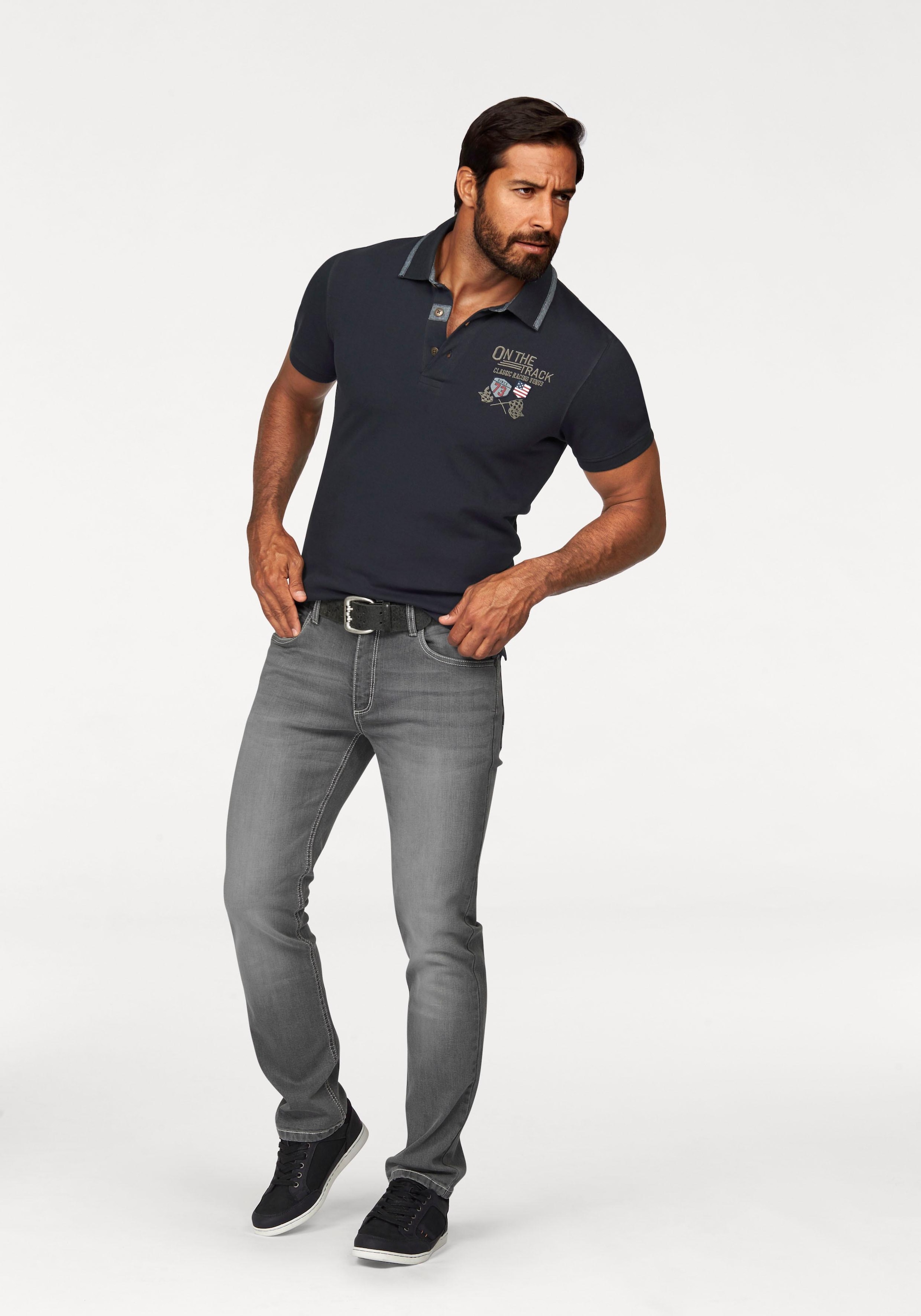 Arizona Poloshirt , Kurzarm,  mit Rippbündchen,  Polokragen mit Knöpfen