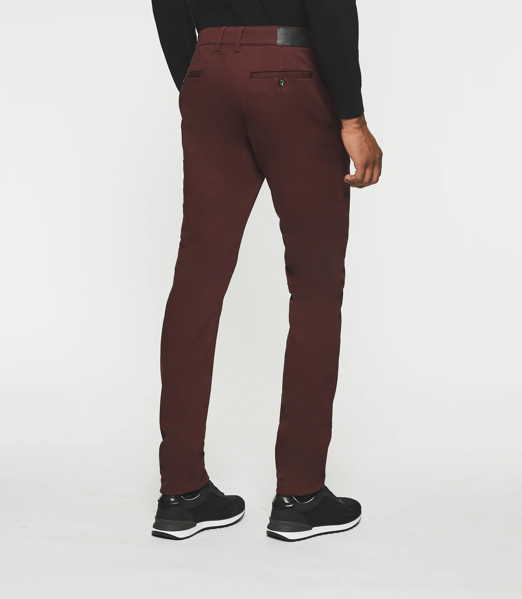 Pantalon chino slim bordeaux VANAMA