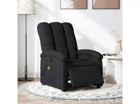 Fauteuil massant inclinable électrique Noir Tissu