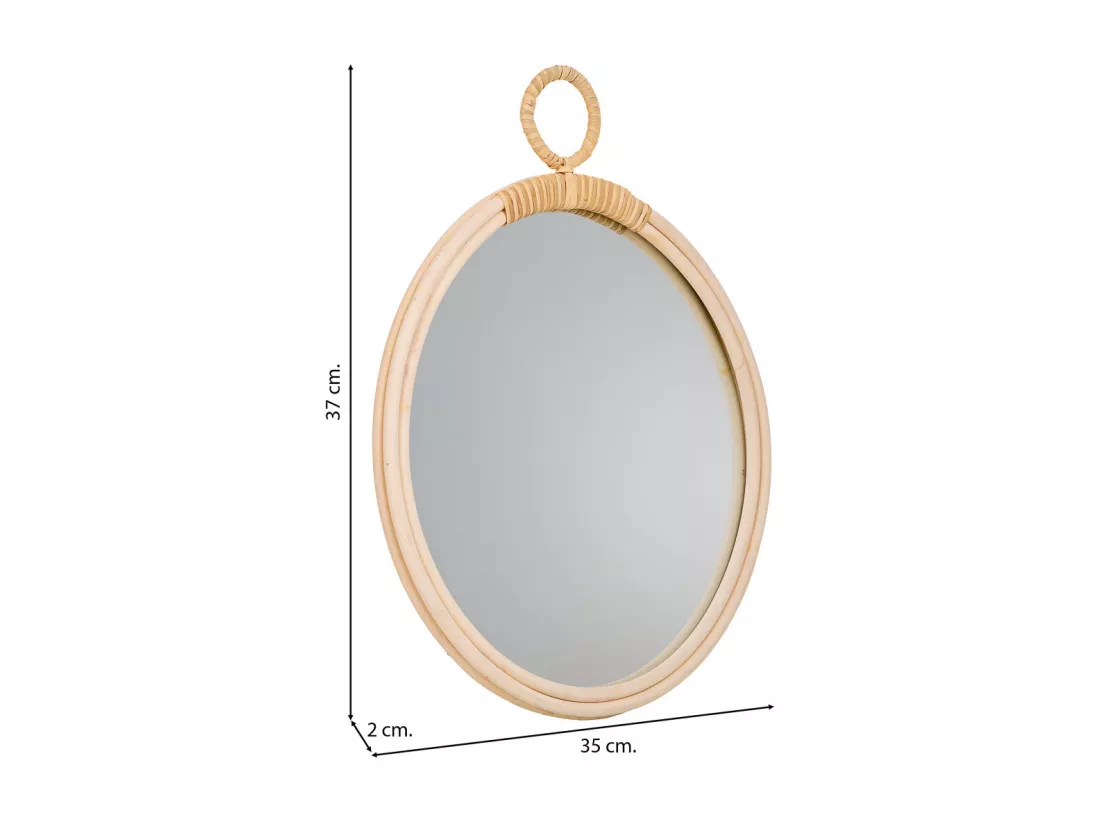 Miroir en bambou marron 37/35x02h