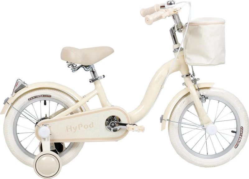 Yar Biky - Kinderfiets - Beige - 14 inch - Met Zijwielen & Stuurtas