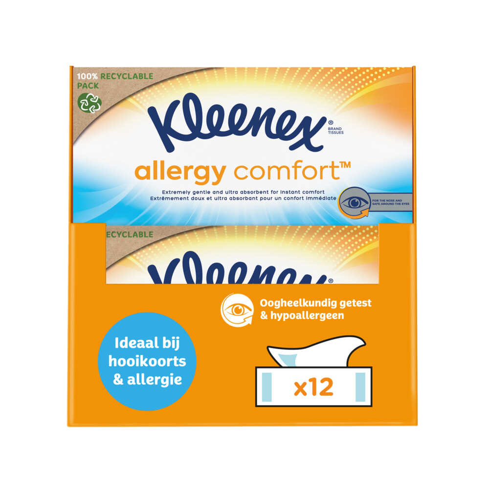 12x Kleenex Tissues Voordeelbox Allergy Comfort56 stuks