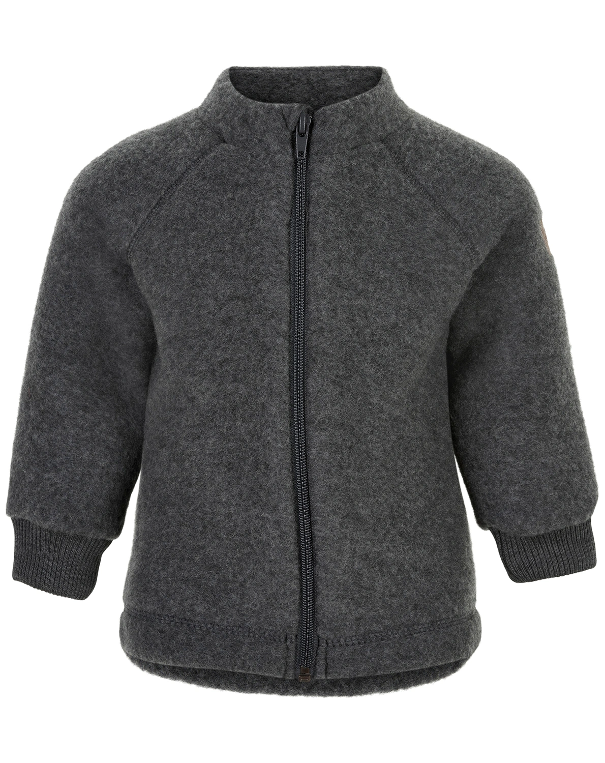 Wollfleece-Jacke MERINO BABY in melange anthracite