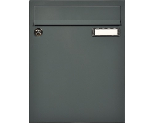 MEFA brievenbus, gepoedercoat staal, BxHxD 260/330/110 Sonata (133), grijs, RAL 7012