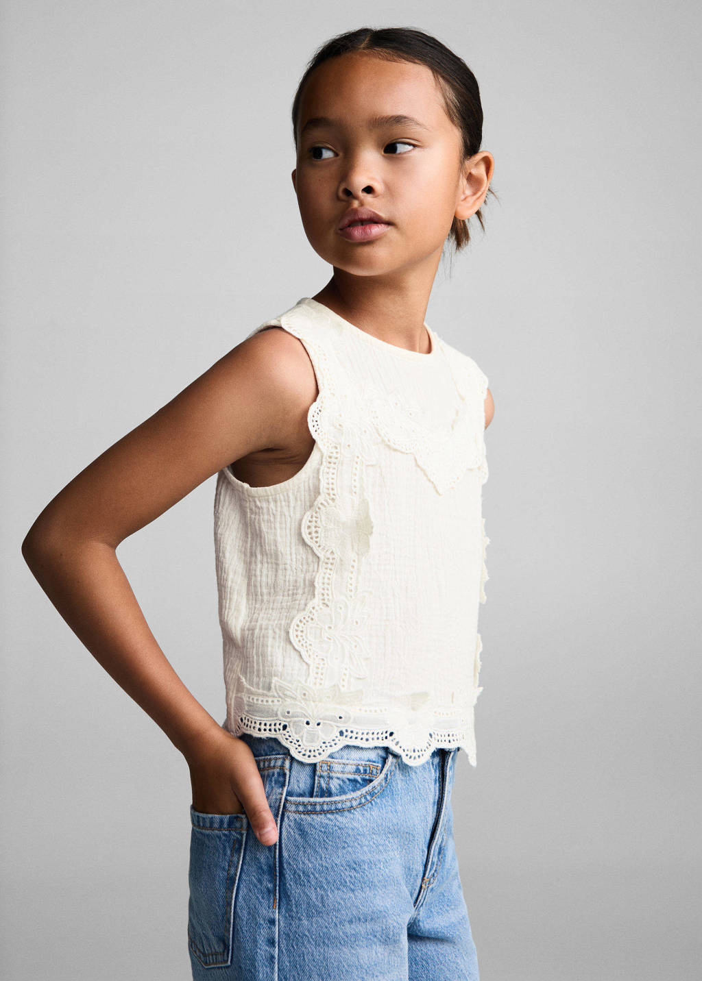 Mango Kids top lichtbeige