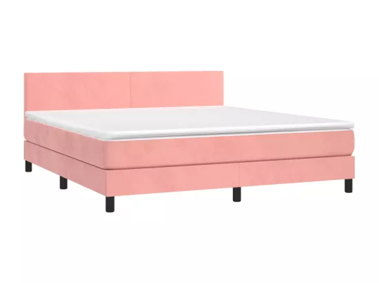 Sommier tapissier avec matelas et LED Rose 180x200 cm Velours