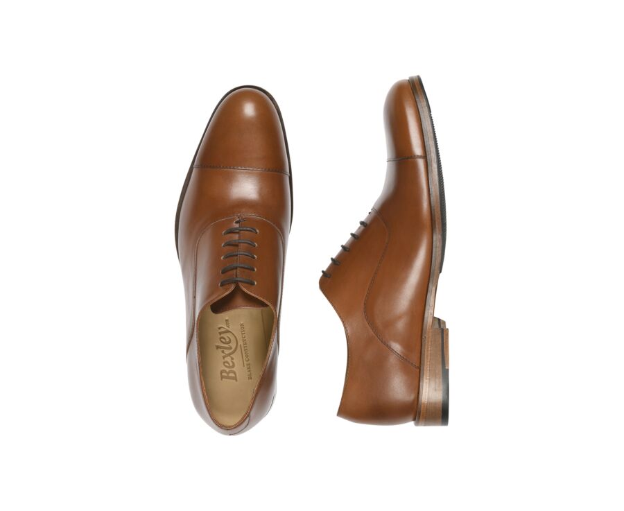 Richelieu homme Cognac semelle cuir avec patin - BRACKLEY PATIN