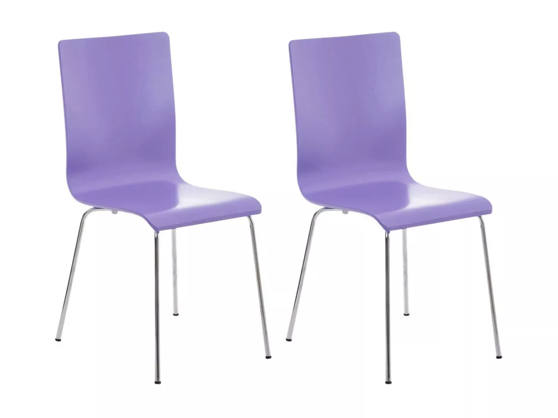 Lot de 2 Chaise de conférence - Bois & Antique - Violet - PEPE