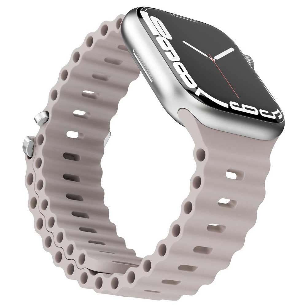 Wave Band Apple Watch (42/41/40/38 mm) Silikon Sport Armband mit Doppelverschluss AWS00077 (Gelenkumfang: 170-255mm) - Cream (Beige)