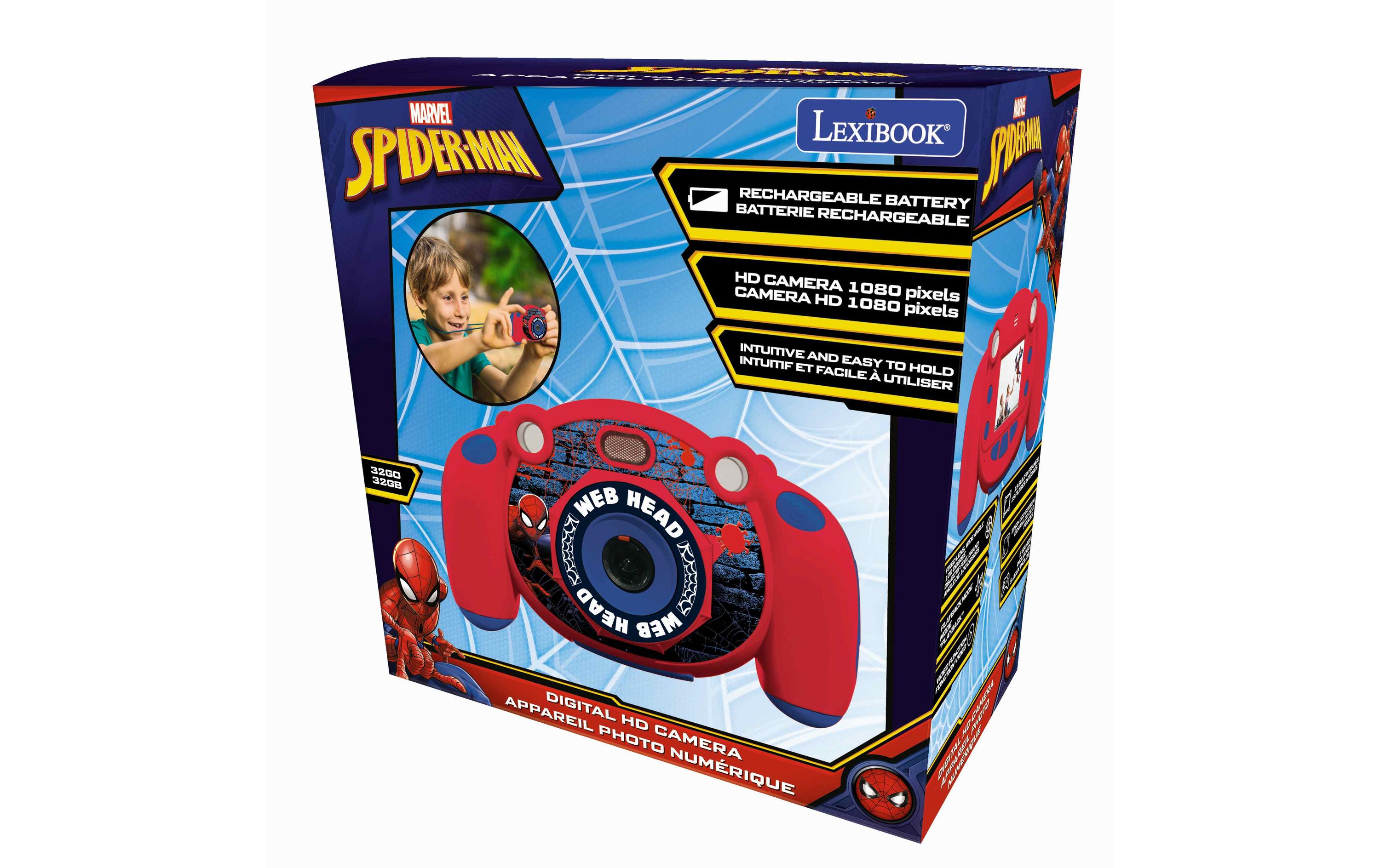 Kinderkamera Spider-Man Blau/RotFunktionsreiche Kamera für junge Abenteurer und angehende Fotografen
