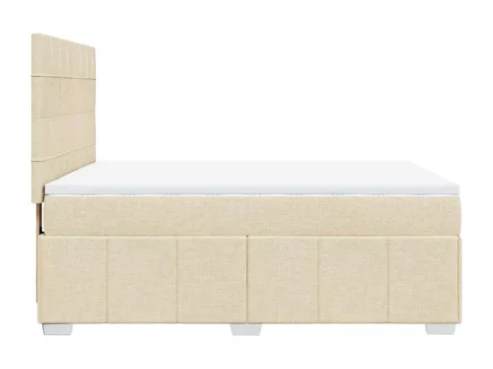 Sommier tapissier avec matelas Crème 160x200 cm Tissu
