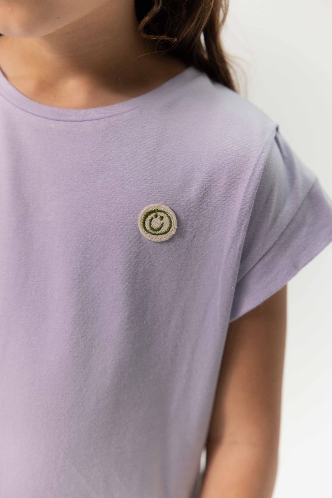 Lavendel T-shirt met plooidetails
