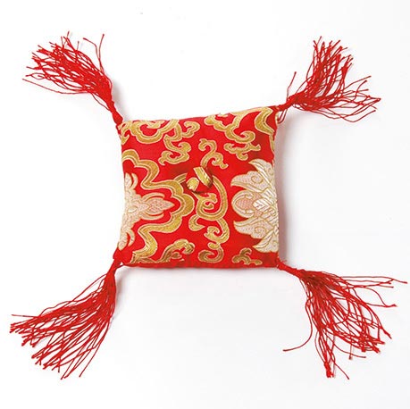 Klangschalenkissen, rot/gold, L 13 cm, B 13 cm, H 4 cm günstig bestellen