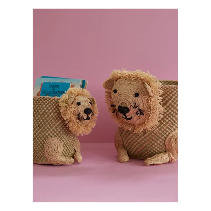 Rice Panière de rangement Lion  | Naturel