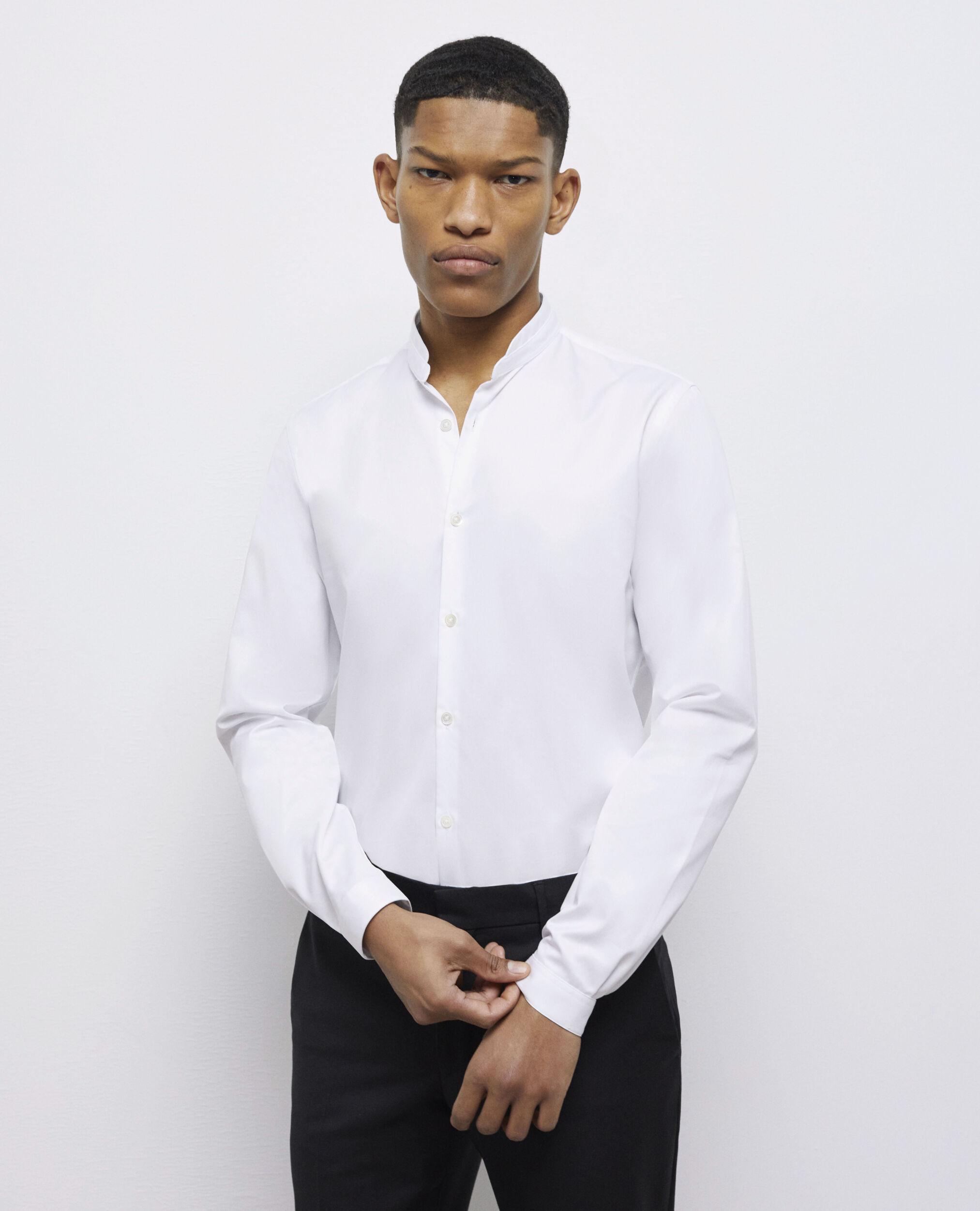Chemise col officier blanche