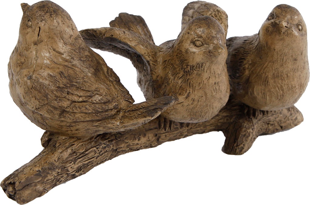 Beeld Vogels bruin 17 x 7 x 7 cm