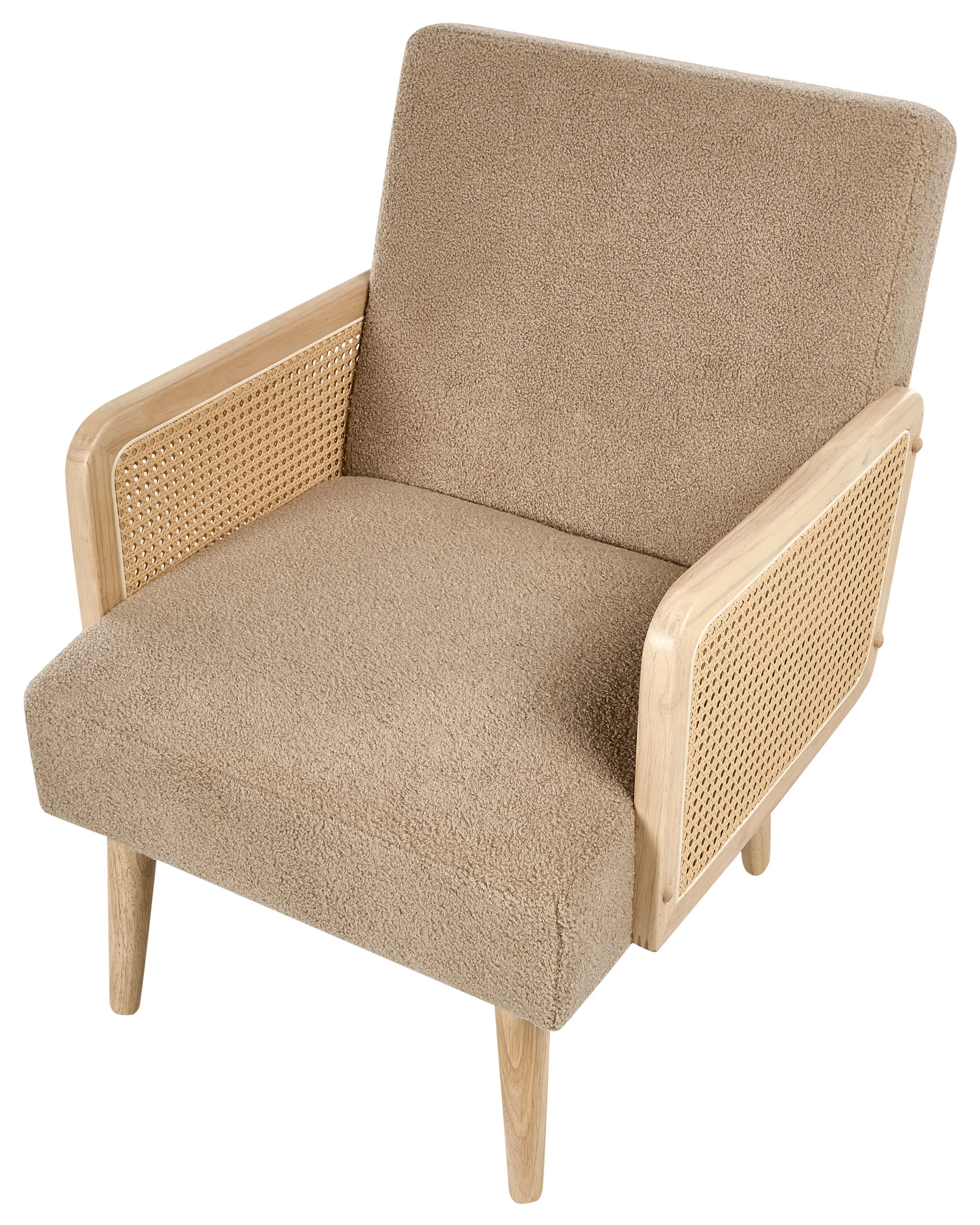 Fauteuil HOJBY Bouclé Zandbeige