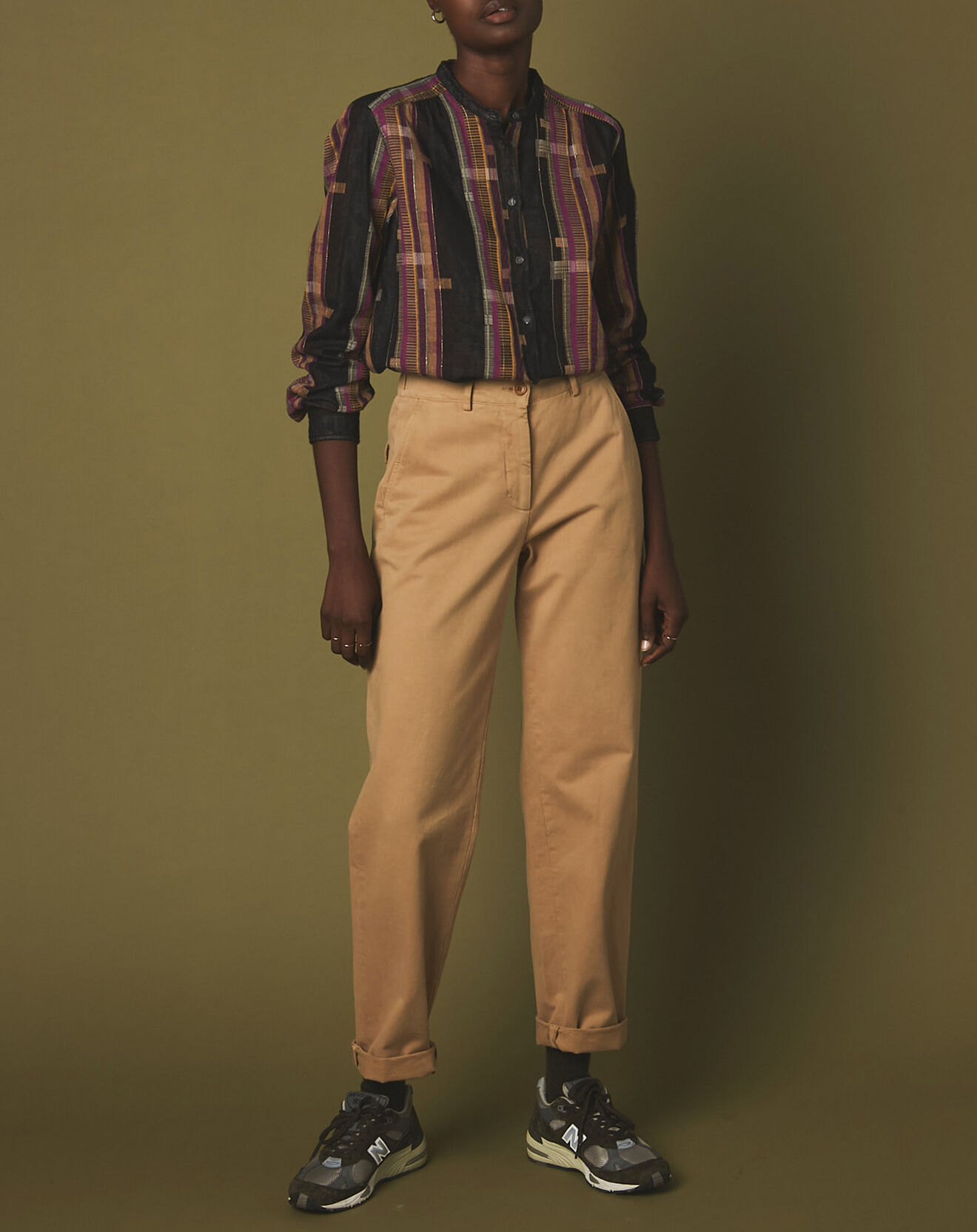 Hartford Blouse Codex noir/doré/fushia