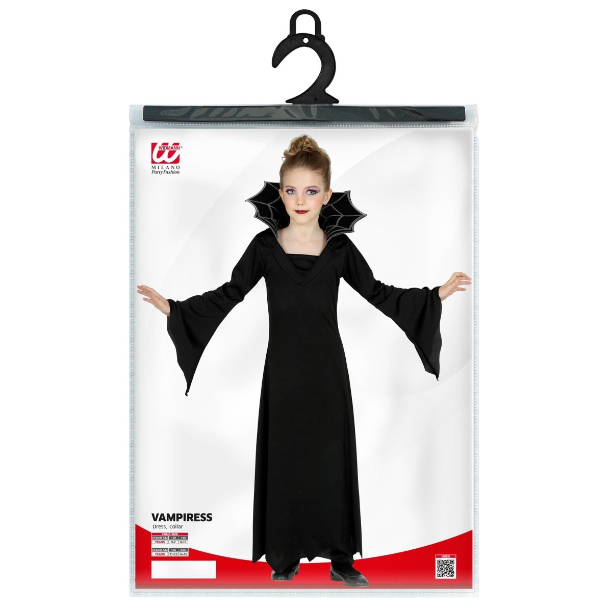 Halloween Jurk Zwart Meisje Vampier 2 delig